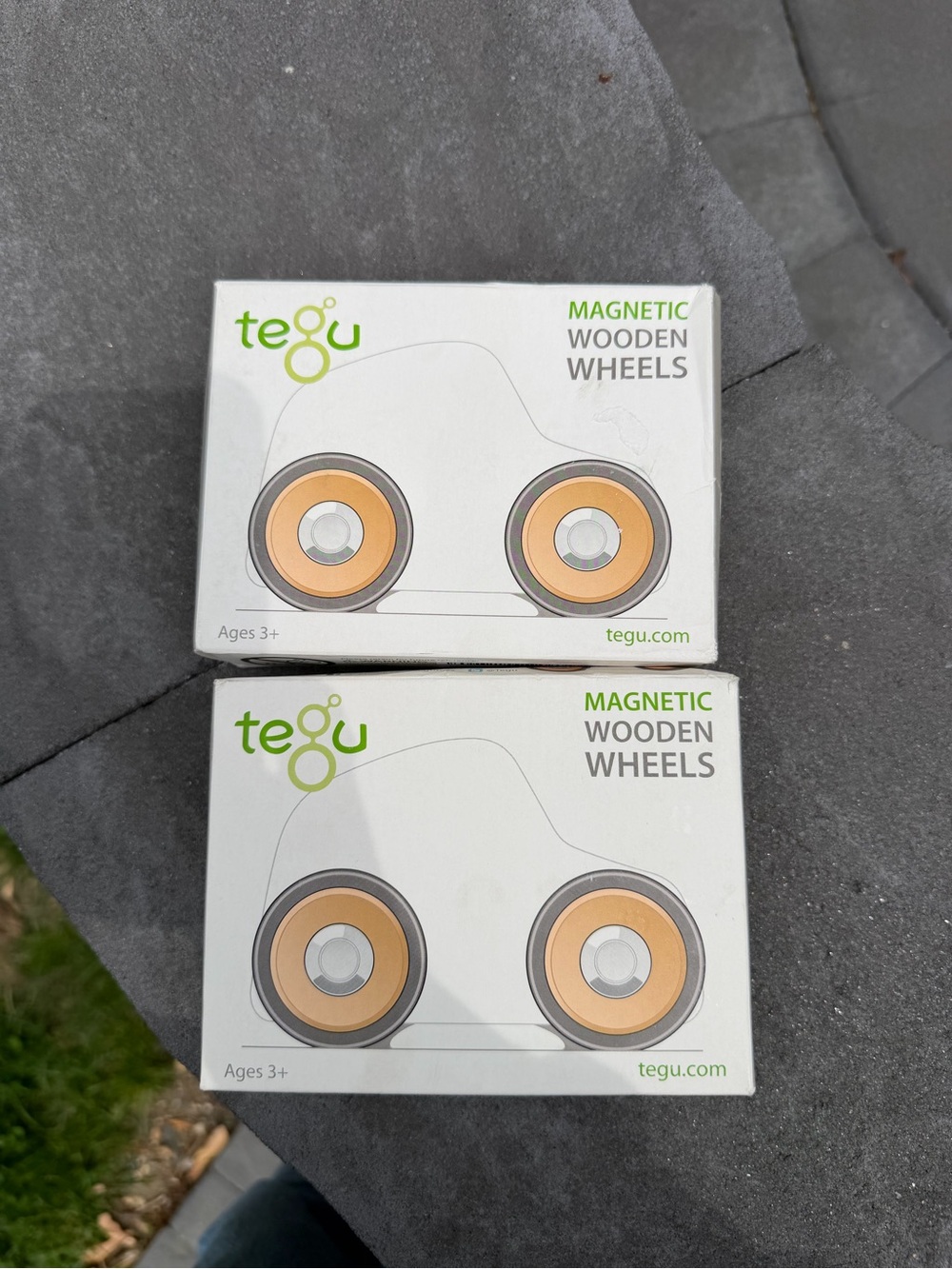 Tegu Magnetic Wooden Wheels NIB - 2 boxes, 4 wheels in each